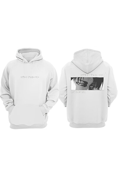 Anetos Λευκό φούτερ με σχέδιο μάτια Levi Ackerman με τύπωμα