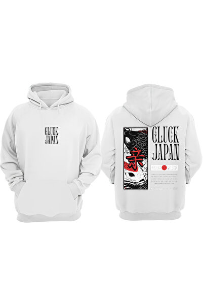 Anetos Λευκό φούτερ Gluck Japan Design Backpack με τύπωμα