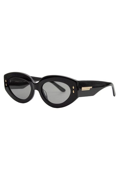 REDBERRY Florence 2 51-19 Black Sunglasses for Women – Acetate Cat Eye Frame, Smoked Matte Glass, Uv400
