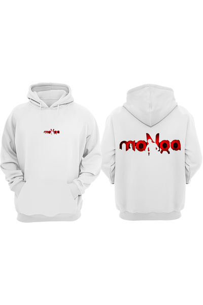 Anetos Manga Design Spate cu imprimeu Alb Swea tricou