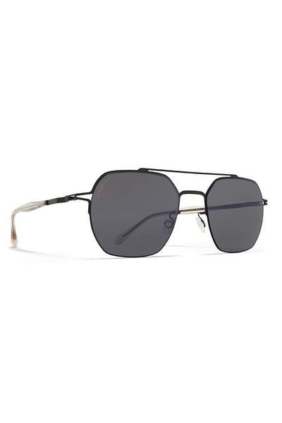 MYKITA Arlo 002 51-19 Unisex Sunglasses – Black Titanium Frame, Smoked Polarized Glass