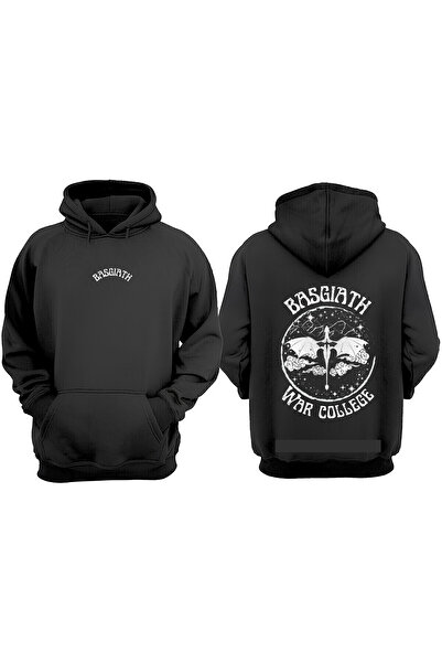 Anetos Basgıath War Collage Design Spate cu imprimeu Negru Swea tricou