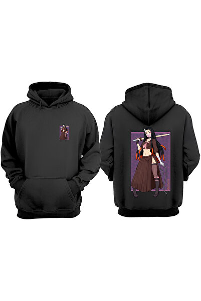 Anetos Demon Slayer Nezuko Design Rucsac cu imprimeu Negru Swea tricou