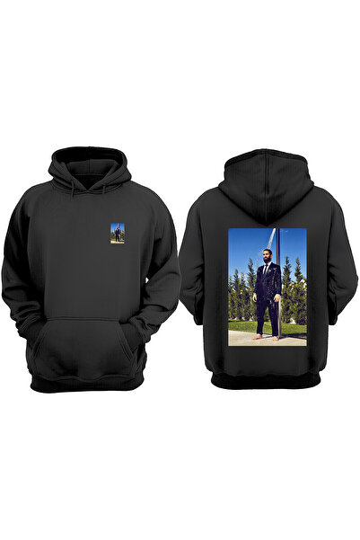 Anetos Arda Turan Design Sırt cu imprimeu Black Swea tricou