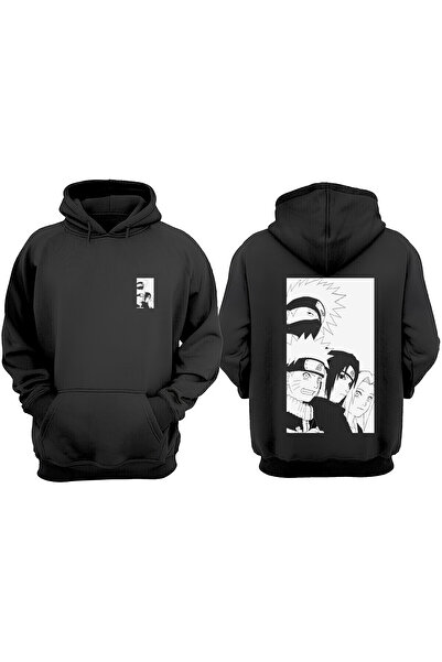 Anetos Naruto 7. Designul echipei Spate cu imprimeu Negru Swea tricou