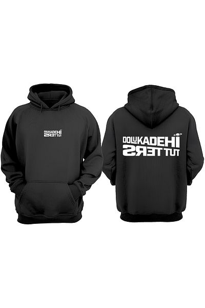 Anetos Full Glass Reverse Design Back Printed Black Sweatshirt