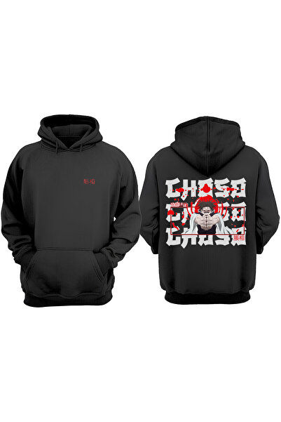 Anetos Μαύρο φούτερ Anime Hero cccDesign Backpack με τύπωμα