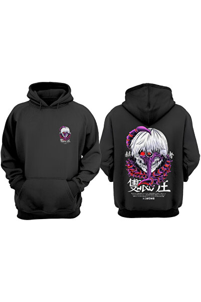 Anetos Tokyo Ghoul Demon Face Ken Design Back cu imprimeu Black Swea tricou