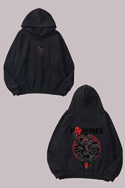 Anetos Ramones Group Design Spate cu imprimeu Negru Swea tricou