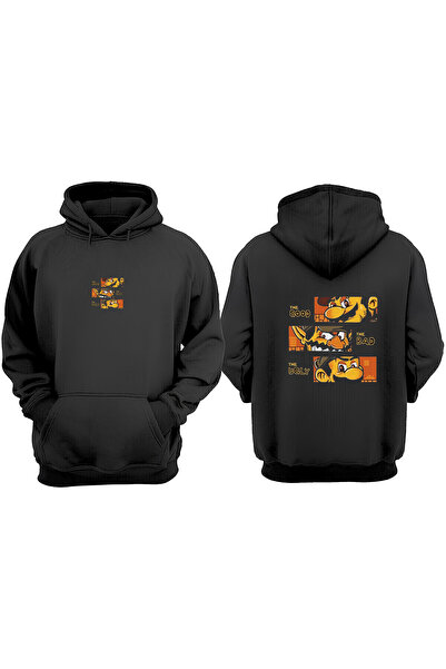 Anetos Μαύρο φούτερ Mario Face Design Back με τύπωμα