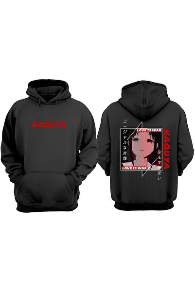 Anetos Kaguya Shinomiya Design Spate cu imprimeu Negru Swea tricou