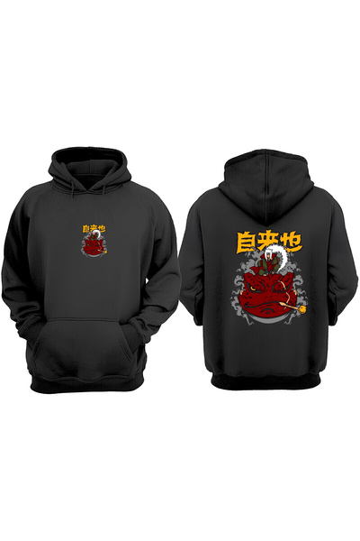 Anetos Μαύρο φούτερ Ero Sennin Frog Design Backpack με τύπωμα