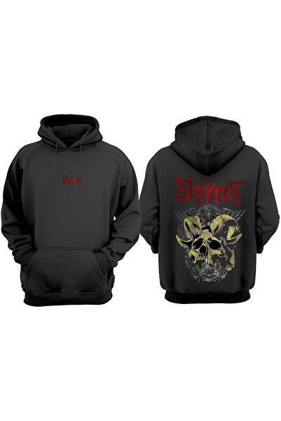 Anetos Slipknot Design Spate cu imprimeu Negru Swea tricou