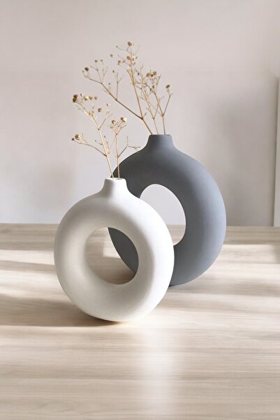 PICCOLA VITA Λευκό - Γκρι Βοημικό Βάζο Σιμιτ Γυαλιστερό | Σχέδιο βάζου Pinterest