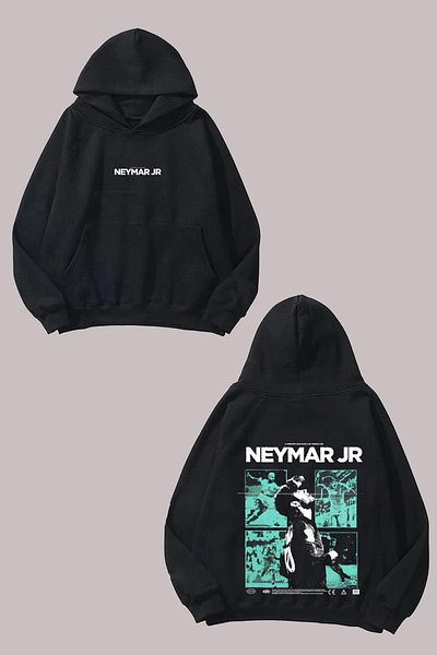 Anetos Neymar Jr Design Back Printed Black Sweatshirt