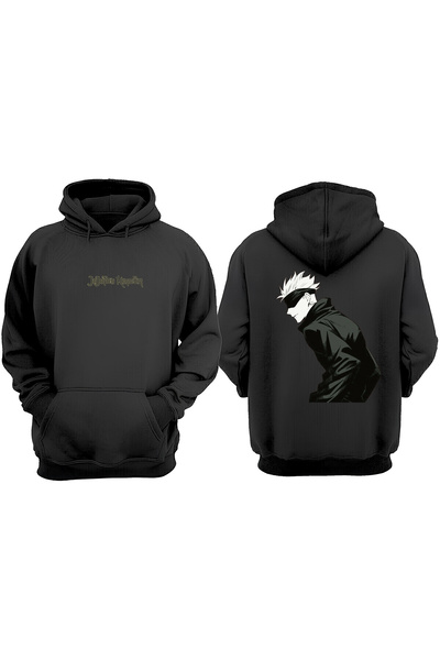 Anetos Μαύρο φούτερ με σχέδιο Jujutsu Kasien Gojo Style με τύπωμα