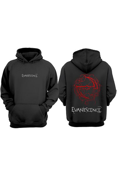 Anetos Evanescence Red Logo Design Back Printed Black Sweatshirt
