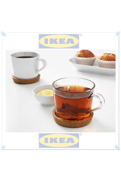 IKEA قاعدة أكواب من الفلين مقاس 9 سم - 2 قطعة