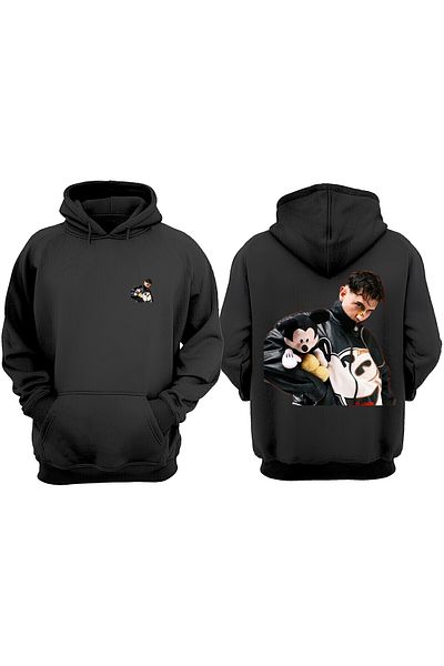 Anetos Motive Design Back Printed Black Sweatshirt