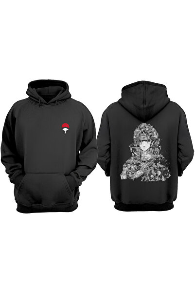 Anetos Hanorac negru Naruto Design Heros Cu imprimeu pe spate