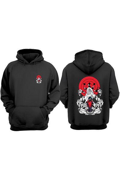 Anetos Naruto Madara Mugen Tskyomi Design Back Printed Black Sweatshirt