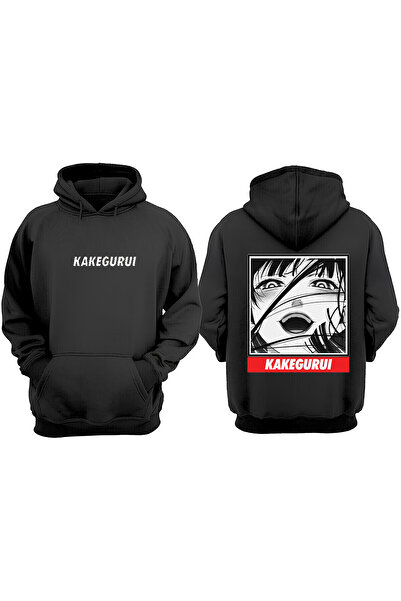 Anetos Yumeko Jabami Design Spate cu imprimeu Negru Swea tricou