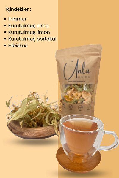 ünlükuru Winter Tea with Dried Fruit: Linden, Dried Lemon, Hibiscus, Orange, Apple