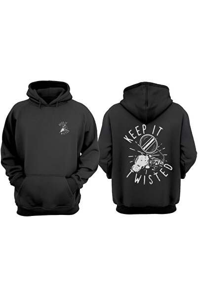 Anetos Keep It Wısted Design Pulover negru cu imprimeu pe spate