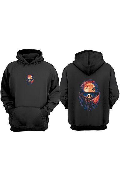 Anetos Halloween Screem Design Rucsac cu imprimeu Sweatshirt negru