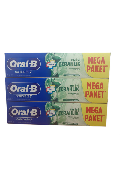 Oral-B COMPLETE 7 FERAHLIK DİŞ MACUNU ORLB 125 ML MEGA PAKET X 3 ADET