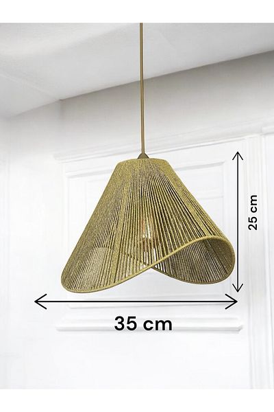 KorFam Wicker Handmade Bohemian Asymmetrical Shaped Rustic Chandelier