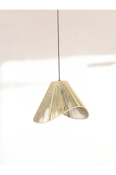 KorFam Wicker Handmade Bohemian Asymmetrical Shaped Rustic Chandelier