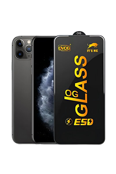 iPhone 11 Pro Max Uyumlu Çizilmez 5D Mavi Işık Filtreli Parmak İzi Tutmayan ESD Kırılmaz Cam