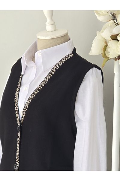 ENDAMIM Large Size Patterned Sleeveless Mother's Vest