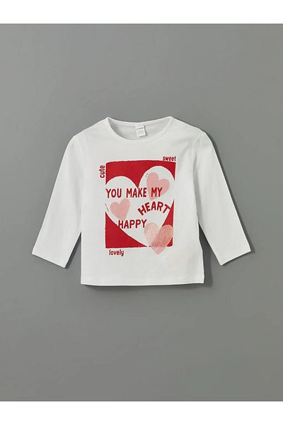 LC Waikiki Tricou pentru fete cu mânecă lungă, alb, cu gâtul turn, LCW Kids, pachet de 2