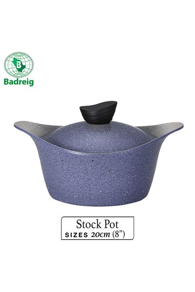 badreig LAHOYA CERAMIC COATED Pot With Lid 20Cm 2.4L Purple Aluminum  Marble Nonstick Coating |Made in Saudi