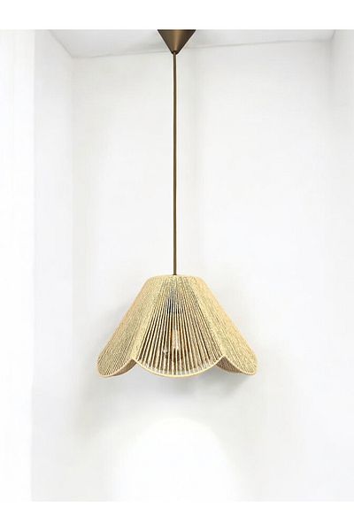 KorFam Bohemian Floral Pattern Rustic Chandelier - Wicker Handmade, Living Room, Baby and Children's Room Bed