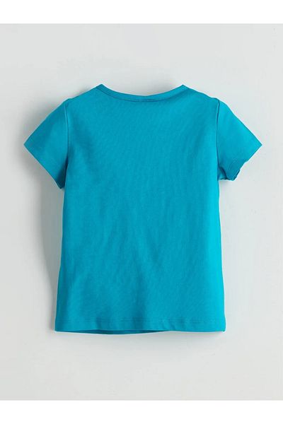 LC Waikiki Tricou pentru fete cu imprimeu cu urs drăguț turcoaz LCW ECO