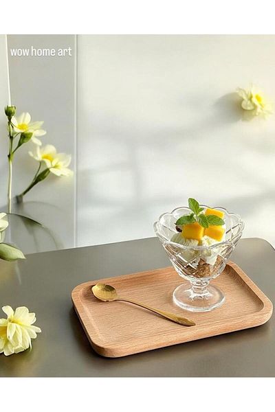 Wow Home طقم وعاء آيس كريم زجاجي مكون من 6 قطع