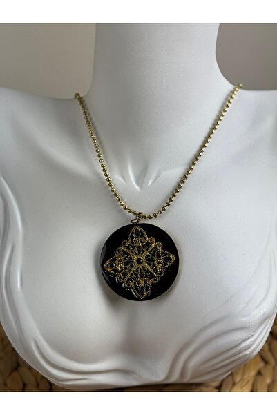 SEDEF TAKI İşleme mineli kolye