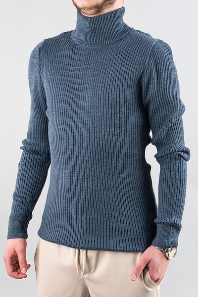 bombe Pulover cu gât din bumbac, slim fit, pentru bărbați