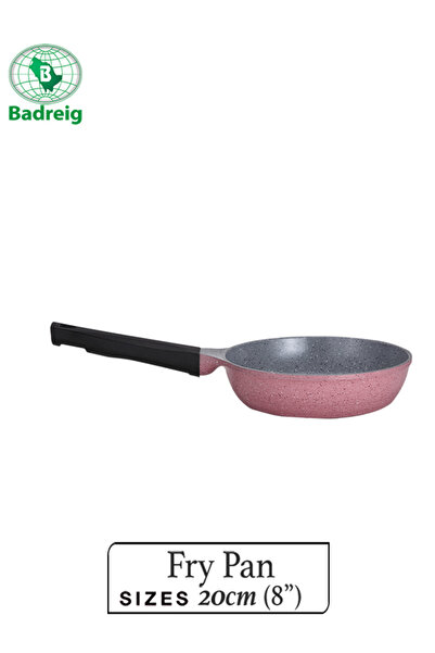 badreig LAHOYA CERAMIC COATED FRY PAN 20CM 1.2L Pink Aluminum  Marble Nonstic...