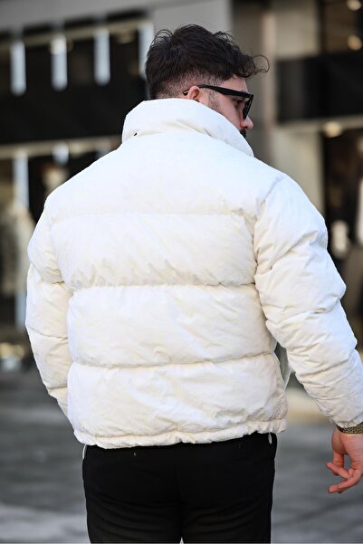 MİS MODA Men's Flock Printed Padded Coat