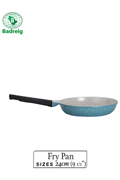 badreig LAHOYA CERAMIC COATED FRY PAN 24CM 1.9L Blue Aluminum  Marble Nonstick Coating |Made in Saudi
