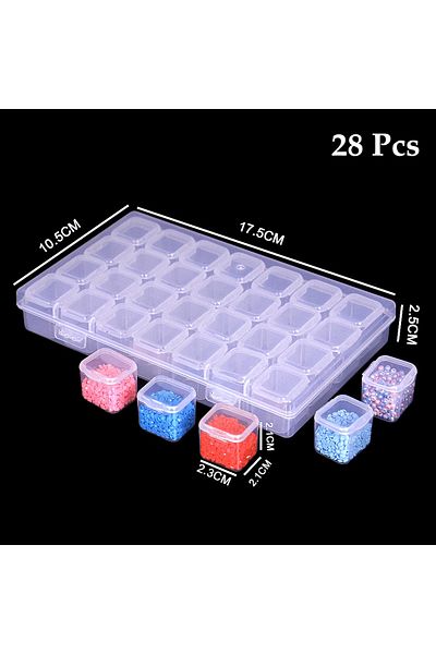 Choice 28 Duli Box Diamond Painting Storage Container With 28/56 Grid Grooves, Transparent Diamond Embroide