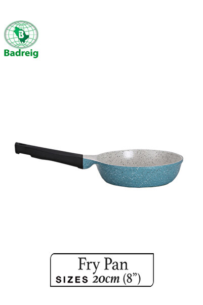 badreig LAHOYA CERAMIC COATED FRY PAN 20CM 1.2L Blue Aluminum  Marble Nonstick Coating |Made in Saudi