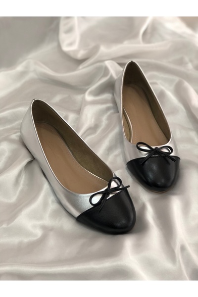 Hg Ayakkabı DAİSY FİYONKLU GÜMÜŞ-SİYAH BABET