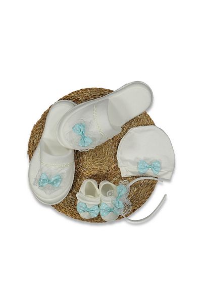 Bilge Trend Point Bow Baby Boy & Mother 4 Pieces Lohusa Set