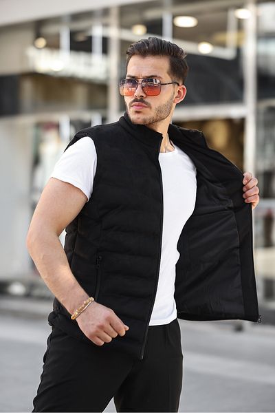 YXC Trend Maker Ανδρικό φουσκωτό φερμουάρ NUBUCK ΓΙΛΕΚΟ ΜΑΥΡΟ