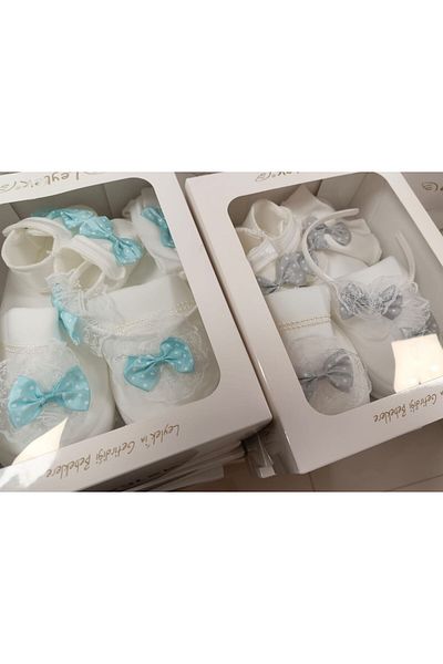 Bilge Trend Point Bow Baby Boy & Mother 4 Pieces Lohusa Set